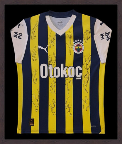 Kişiye Özel Forma Çerçeveleme – Özelleştirilebilir Ahşap Çerçeve ve Paspartu - Sarı / Lacivert