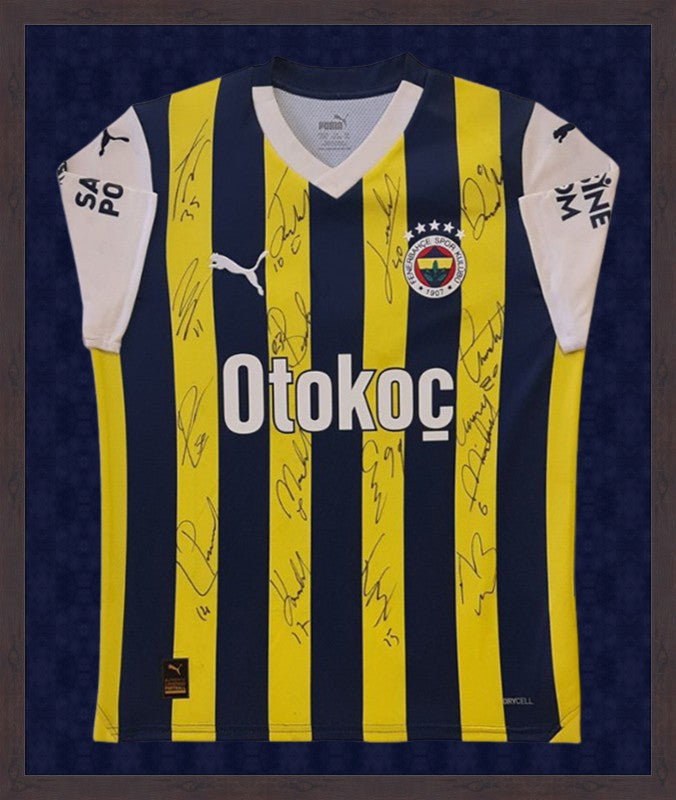 Kişiye Özel Forma Çerçeveleme – Özelleştirilebilir Ahşap Çerçeve ve Paspartu - Sarı / Lacivert