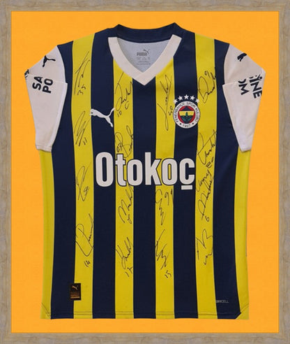 Kişiye Özel Forma Çerçeveleme – Özelleştirilebilir Ahşap Çerçeve ve Paspartu - Sarı / Lacivert