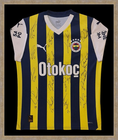 Kişiye Özel Forma Çerçeveleme – Özelleştirilebilir Ahşap Çerçeve ve Paspartu - Sarı / Lacivert