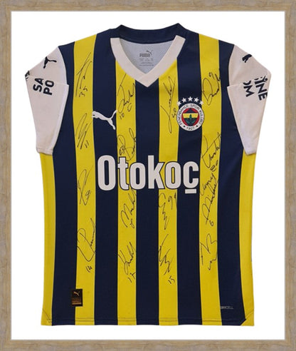 Kişiye Özel Forma Çerçeveleme – Özelleştirilebilir Ahşap Çerçeve ve Paspartu - Sarı / Lacivert