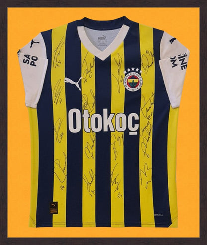 Kişiye Özel Forma Çerçeveleme – Özelleştirilebilir Ahşap Çerçeve ve Paspartu - Sarı / Lacivert