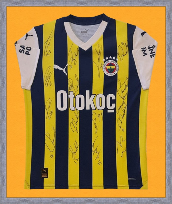 Kişiye Özel Forma Çerçeveleme – Özelleştirilebilir Ahşap Çerçeve ve Paspartu - Sarı / Lacivert