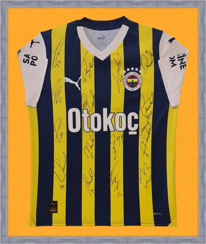 Kişiye Özel Forma Çerçeveleme – Özelleştirilebilir Ahşap Çerçeve ve Paspartu - Sarı / Lacivert