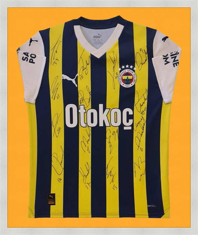 Kişiye Özel Forma Çerçeveleme – Özelleştirilebilir Ahşap Çerçeve ve Paspartu - Sarı / Lacivert