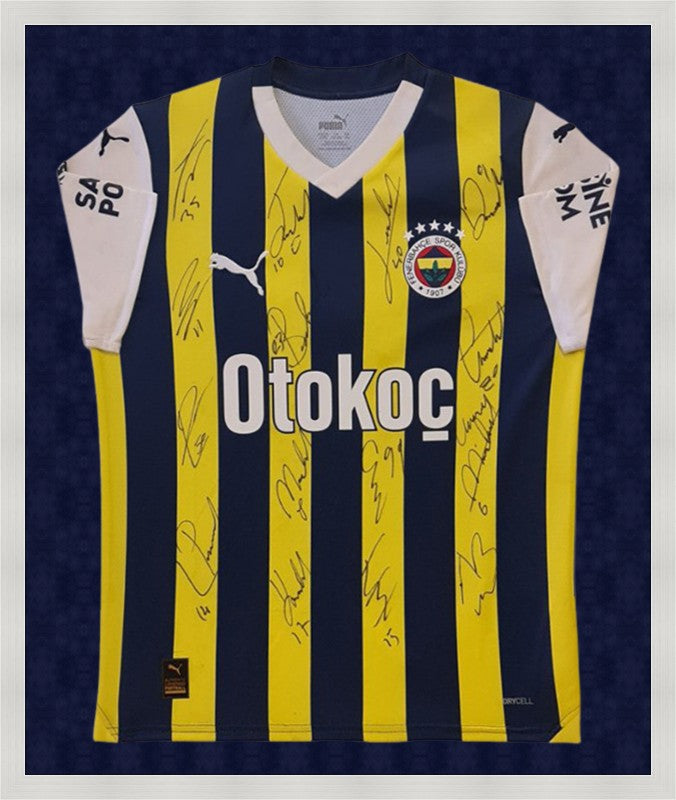 Kişiye Özel Forma Çerçeveleme – Özelleştirilebilir Ahşap Çerçeve ve Paspartu - Sarı / Lacivert