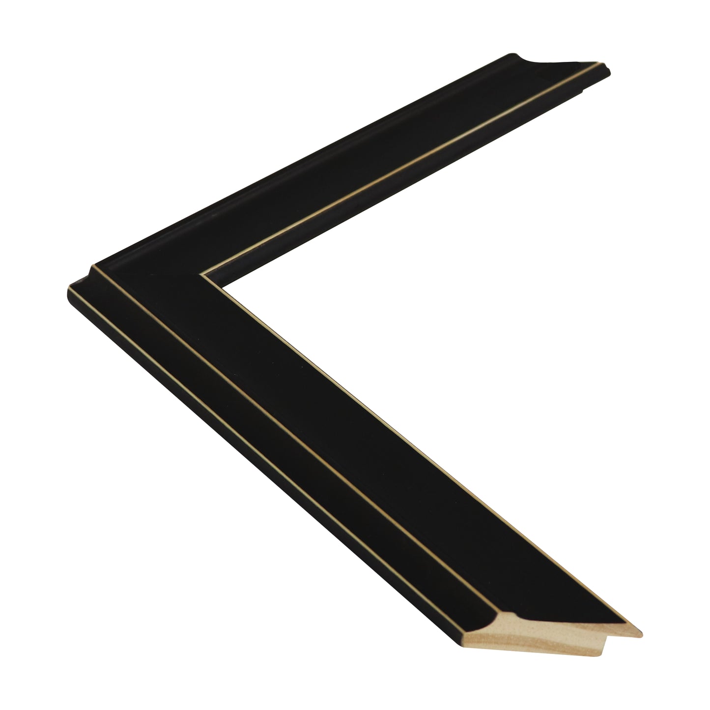 Mat Siyah Ahşap Çerçeve - Altın Kenarlı