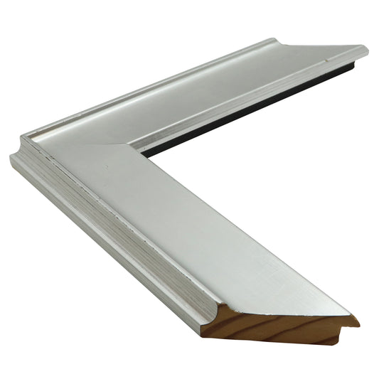 Eskitme Gümüş Renkli Ahşap Çerçeve - Siyah Akzeminli