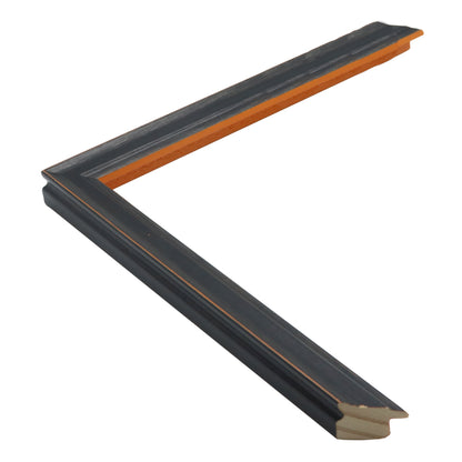 Siyah Ahşap Çerçeve - Turuncu Zeminli