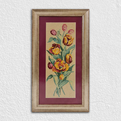 Gümüş Ahşap Çerçeve - Kırmızı Zeminli