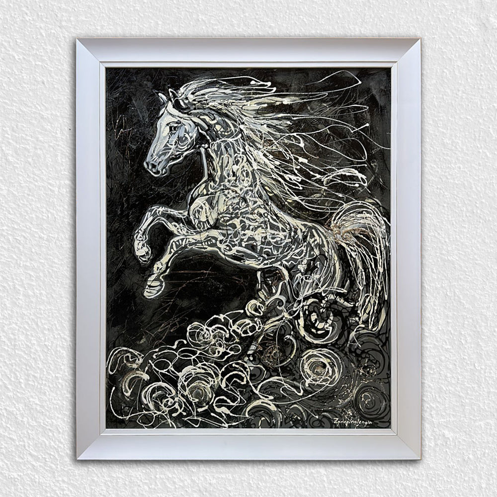 Beyaz Mat Yıkamalı Ahşap Çerçeve