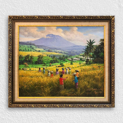 Antik Altın Ahşap Çerçeve - Koyu Ceviz Renkli