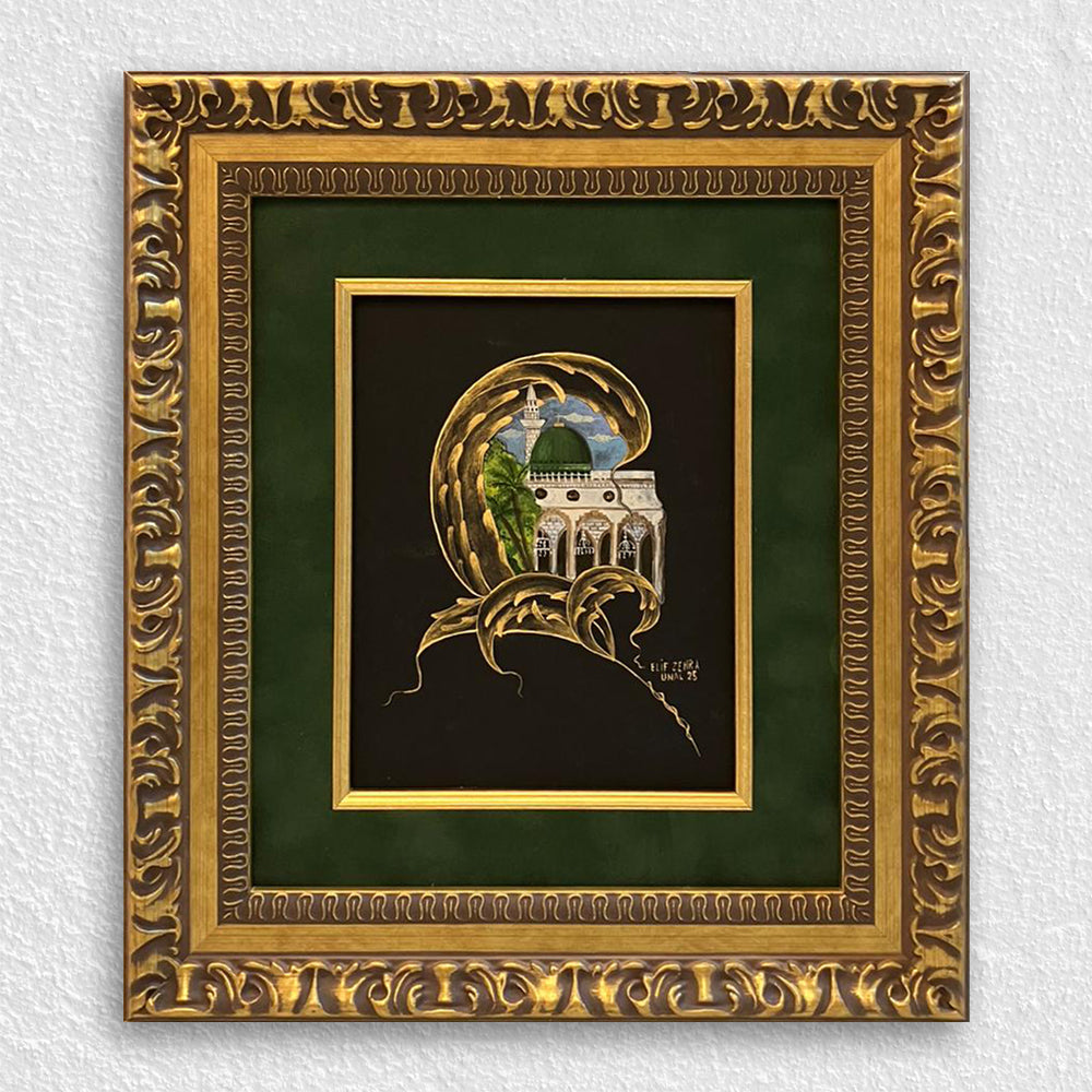 Altın Klasik Desenli Ahşap Çerçeve