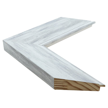 Beyaz Yıkamalı Dokulu Ahşap Çerçeve