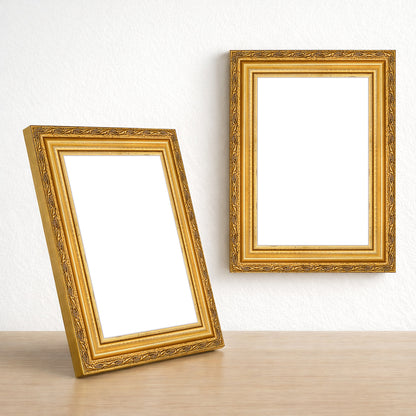 Altın Klasik Ahşap Fotoğraf Çerçevesi – Masaüstü & Duvar Tipi (25 mm)