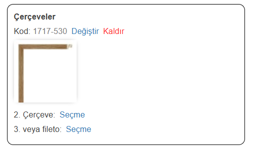 4. Çerçeve Profili Seçme