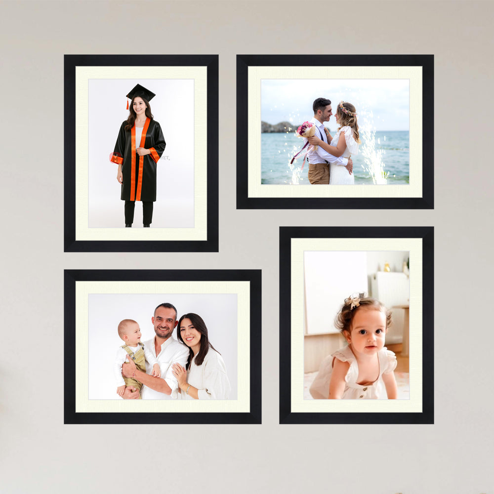 4'lü Fotoğraf Çerçevesi Seti – 15x21 cm | Yatay & Dikey Kullanım