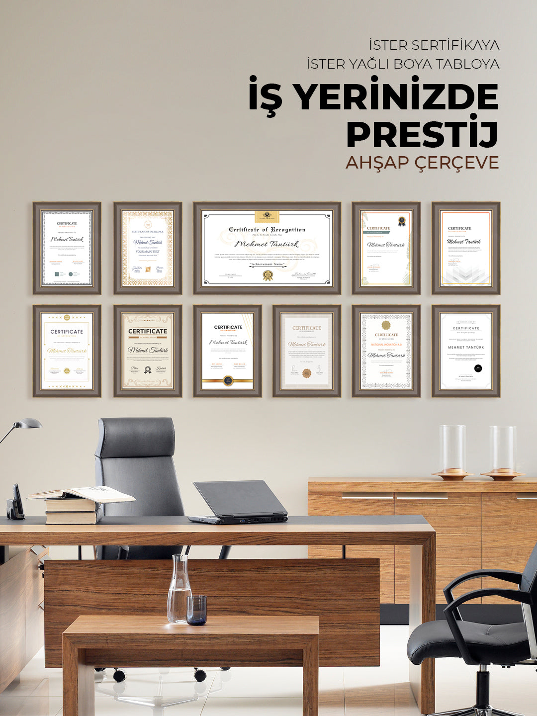 Sertifika çerçevesi slayt