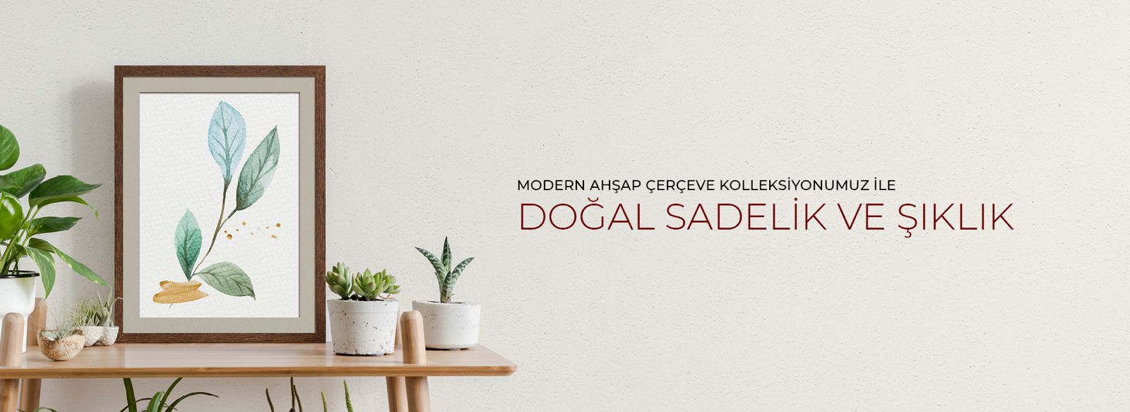 Doğal sadelik ahşap çerçeve slayt