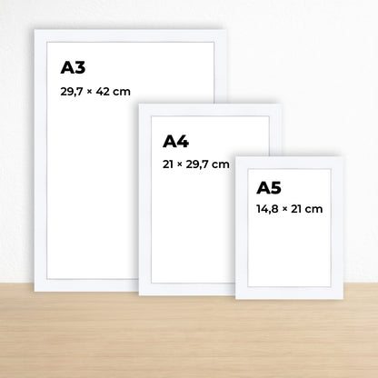 Beyaz Ahşap Çerçeve – Belge, Sertifika Çerçeveleri - A3, A4, A5 Kağıt Boyutlarına Uygun