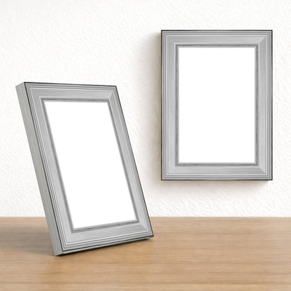 Açık Gri Klasik Ahşap Fotoğraf Çerçevesi – Masaüstü & Duvar Tipi (23 mm)