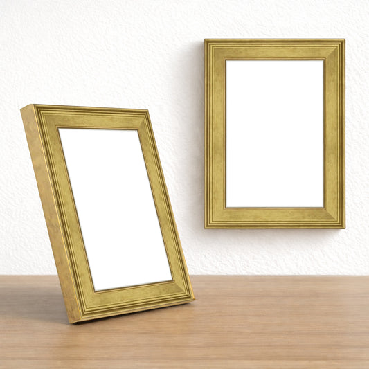 Altın Klasik Ahşap Fotoğraf Çerçevesi – Masaüstü & Duvar Tipi (23 mm)