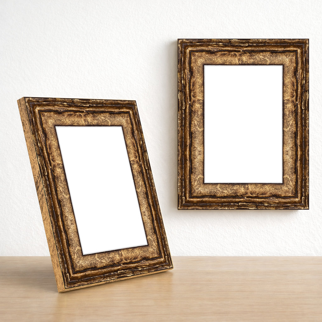 Siyah-Altın Eskitme Ahşap Fotoğraf Çerçevesi – Masaüstü & Duvar Tipi (35 mm)