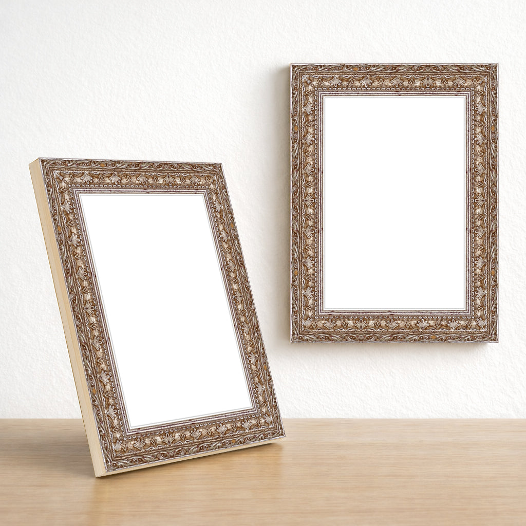 Eskitme Bronz Klasik Ahşap Fotoğraf Çerçevesi – Masaüstü & Duvar Tipi (25 mm)