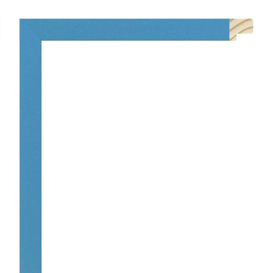 Gökyüzü Mavisi Dokulu Ahşap Çerçeve