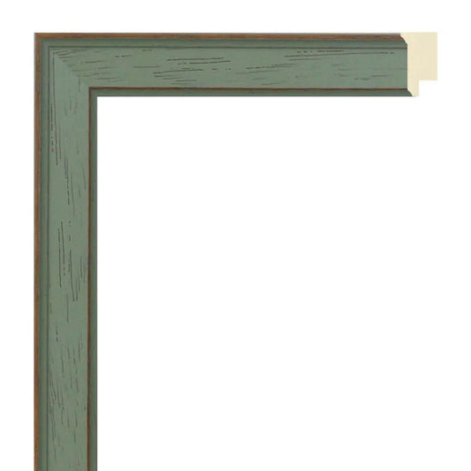 Turkuaz / Ceviz Desenli Ahşap Çerçeve