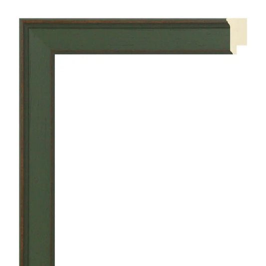 Koyu Yeşil / Ceviz Desenli Ahşap Çerçeve