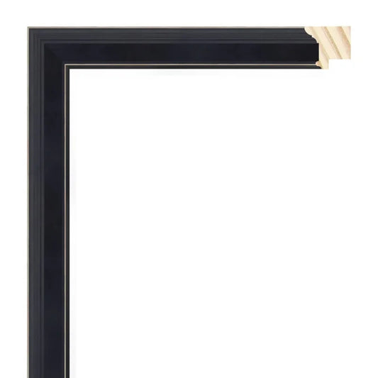 Siyah Eskitilmiş Ahşap Çerçeve - Beyaz Zeminli