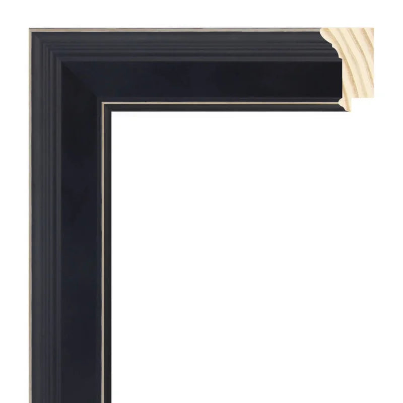 Siyah Eskitme Renkli Ahşap Çerçeve - Ahşap Zeminli