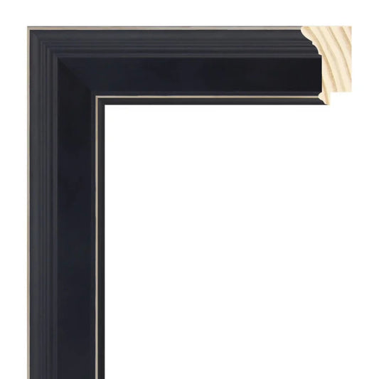 Siyah Eskitme Renkli Ahşap Çerçeve - Ahşap Zeminli