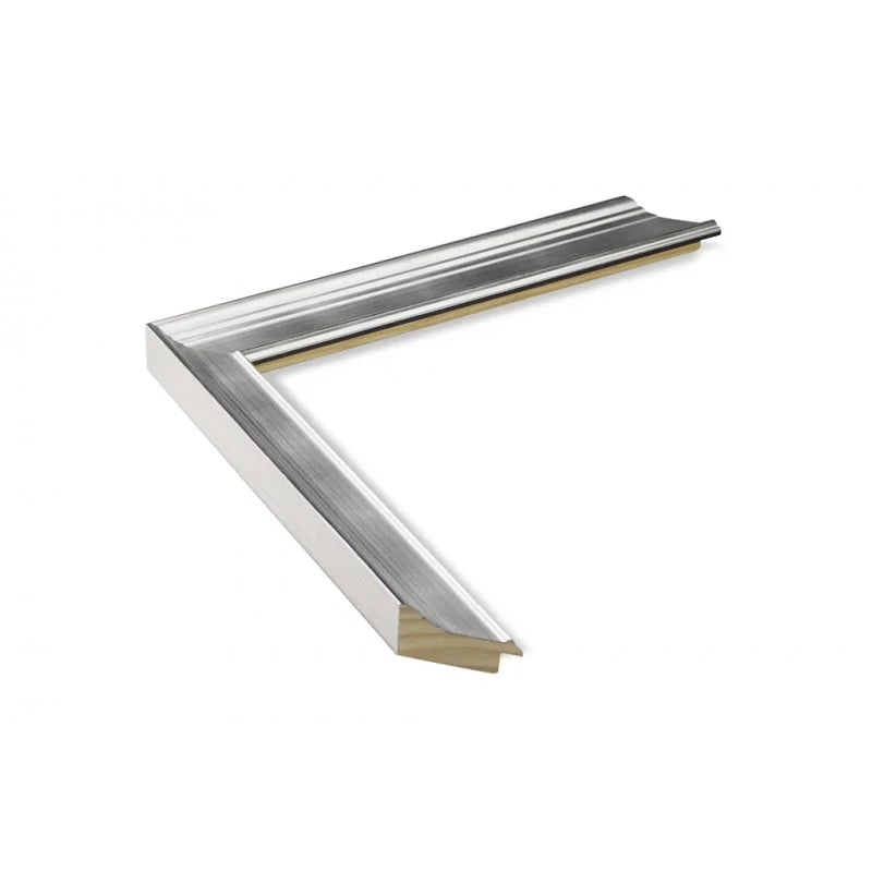 Gümüş / Gri Ahşap Çerçeve - Siyah Zeminli