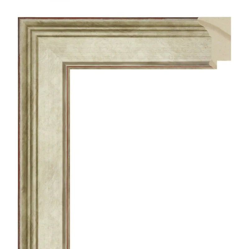 Sıcak Gümüş Ahşap Çerçeve - Kremit Renk Zeminli