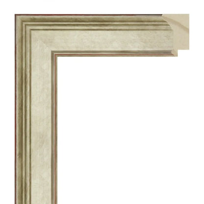 Sıcak Gümüş Ahşap Çerçeve - Kremit Renk Zeminli
