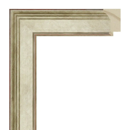 Sıcak Gümüş Ahşap Çerçeve - Kremit Renk Zeminli
