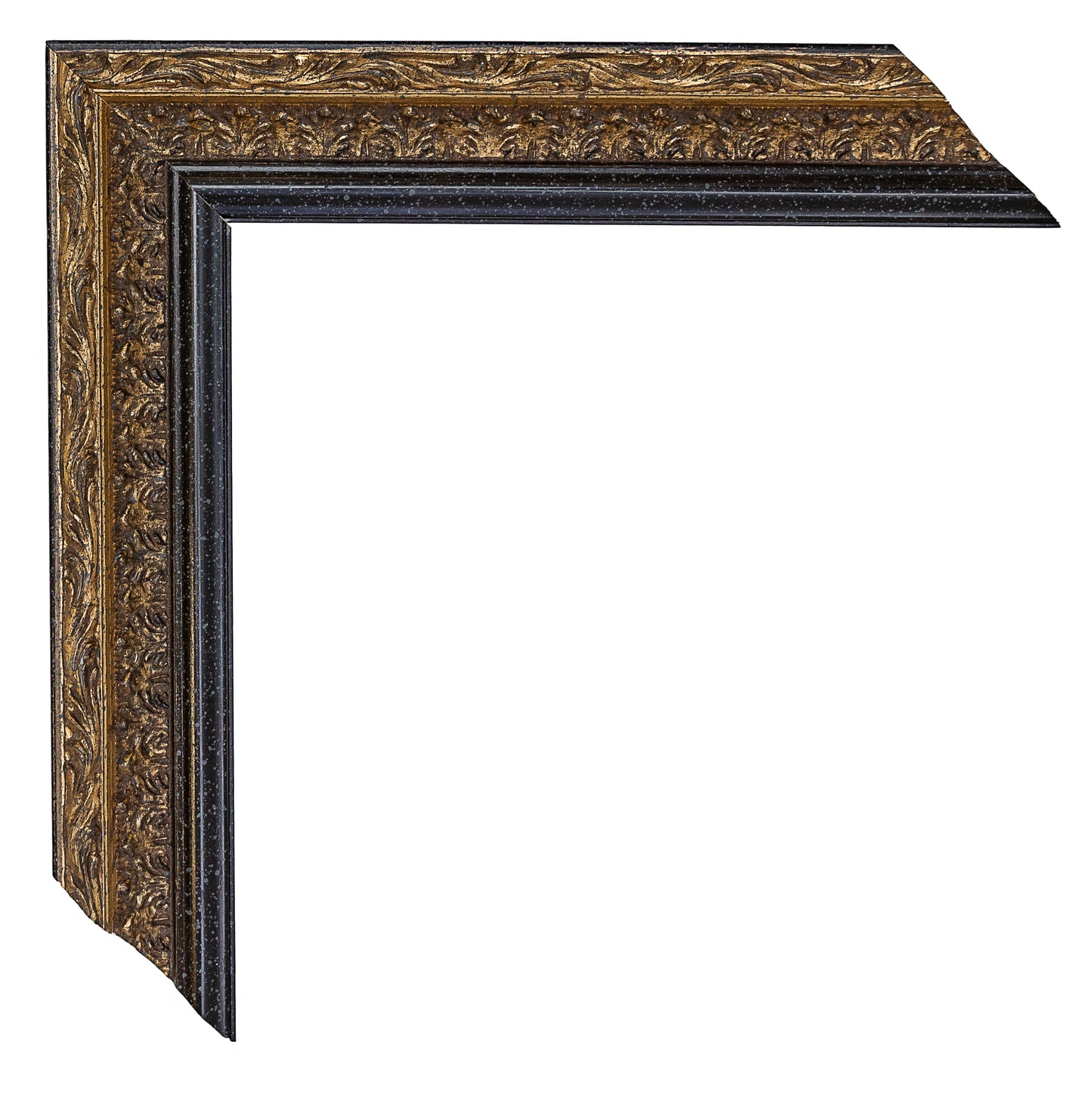 Altın / Siyah Eskitilmiş Ahşap Oyma Çerçeve