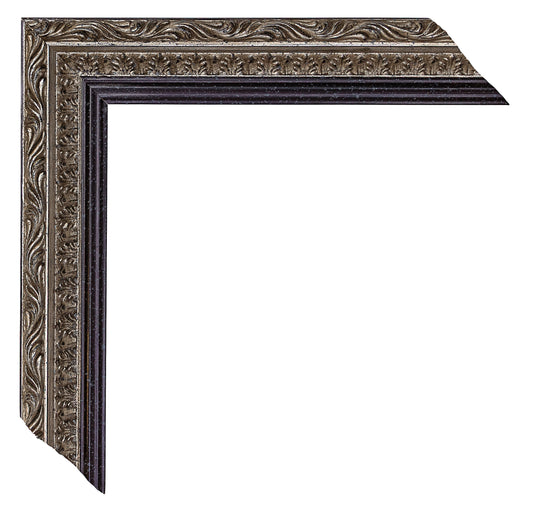 Antrasit / Siyah Eskitilmiş Ahşap Oyma Çerçeve