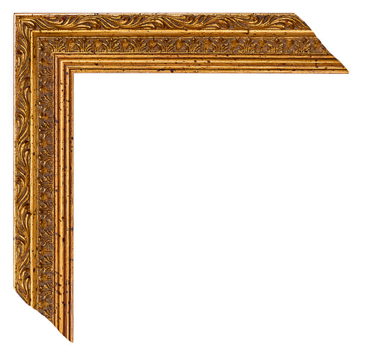 Altın Eskitilmiş Ahşap Oyma Çerçeve