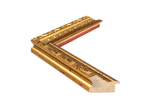 Altın Eskitilmiş Ahşap Oyma Çerçeve