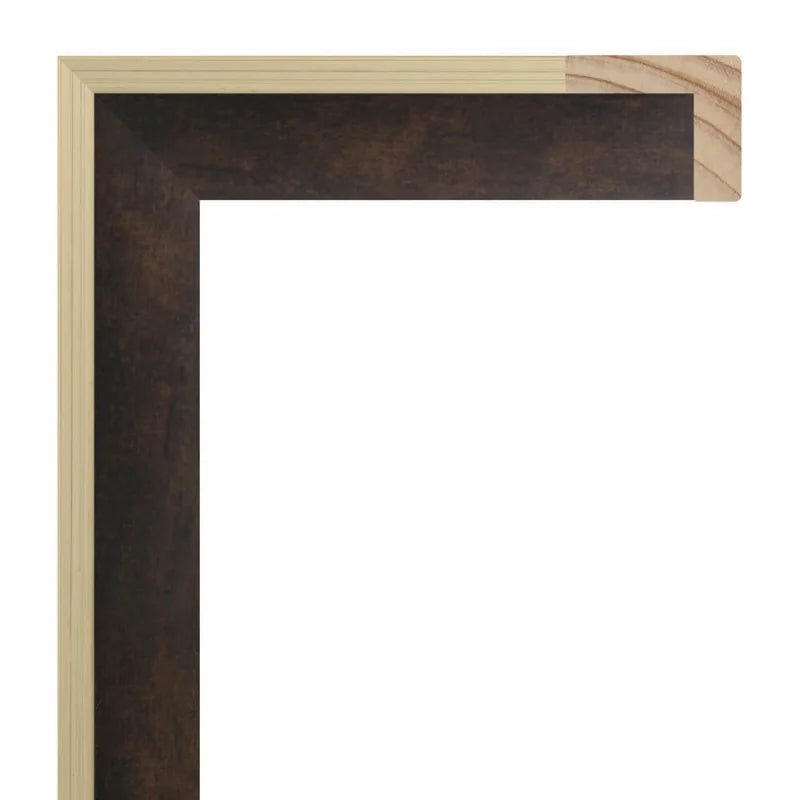 Kahverengi Ahşap Çerçeve - Altın Kenarlı