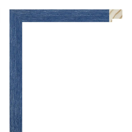 Lacivert Eskitmeli Ahşap Çerçeve - Gümüş Zeminli