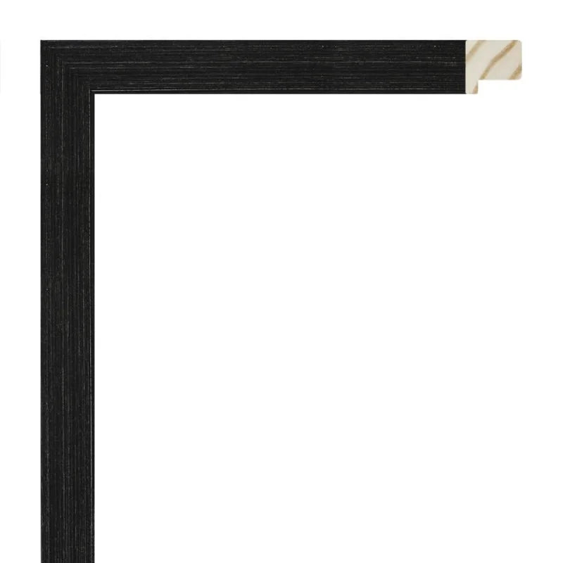Siyah Eskitmeli Ahşap Çerçeve - Gümüş Zeminli