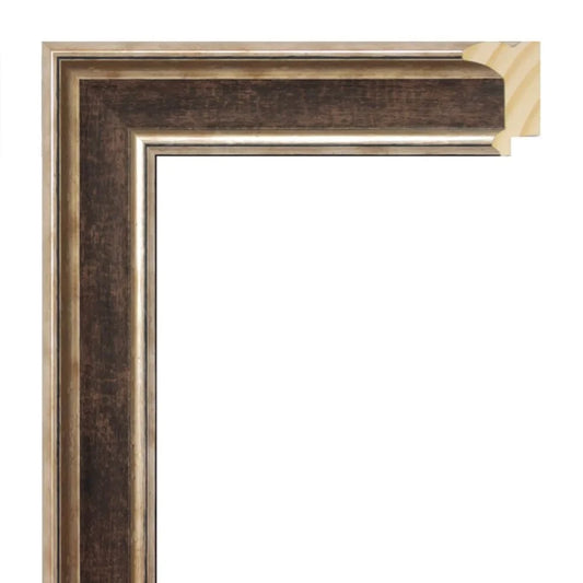 Gümüş / Kahverengi Ahşap Çerçeve