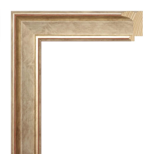 Sıcak Gümüş Renkli Ahşap Çerçeve - Kırmızı Zeminli