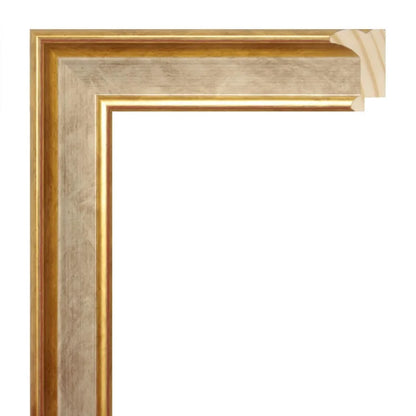 Altın / Gümüş Ahşap Çerçeve - Kırmızı Zeminli