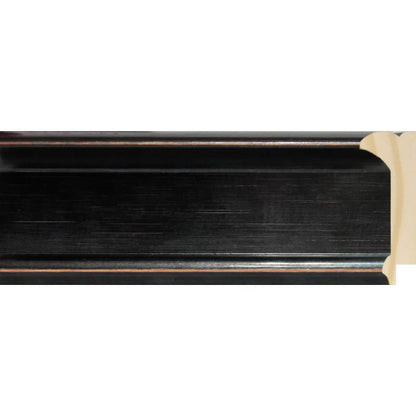 Sıyah Eskitme Ahşap Çerçeve - Turuncu Zemın Üzerine