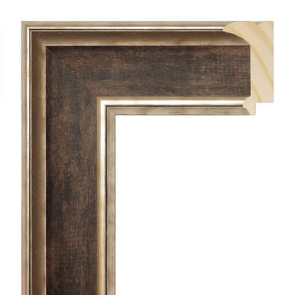 Kahverengi / Gümüş Ahşap Çerçeve
